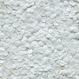 5mm Cup Sequins Opaque Glossy Bridal Snow White Made in USA