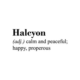 Vinyl Wall Art Decal - Halcyon Definition - 10" x 25" - Trendy Motivational Positive Quote Sticker for Home Office Bedroom Living Room Coffee Shop Store Decor