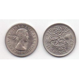 Imachine 1967 English Sixpence -- Lucky Wedding Coin -- 'with A Sixpence in HER Shoe' -- Final Year of Mintage