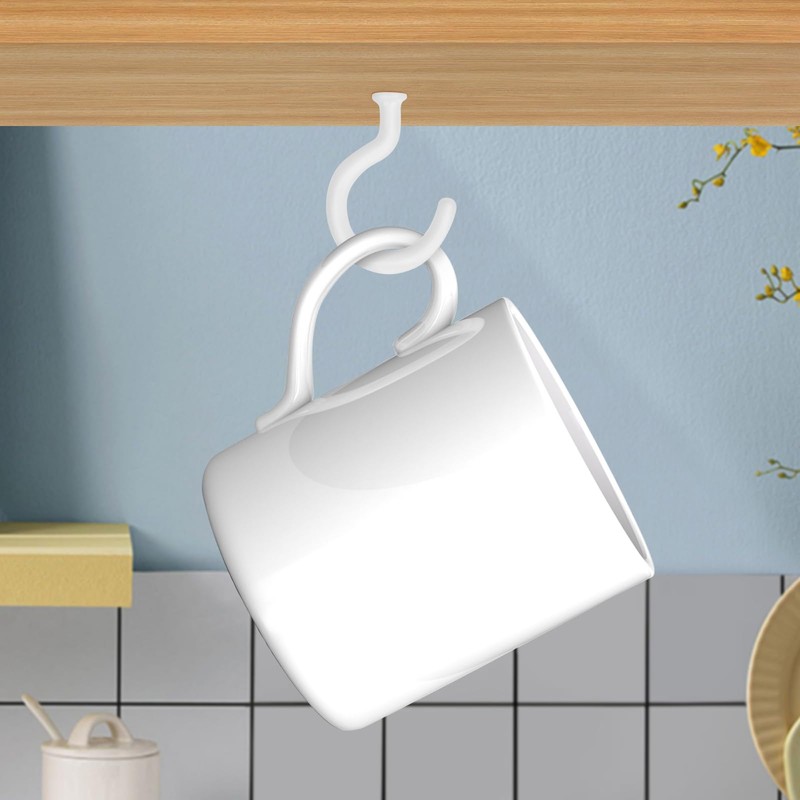 FINEASY Pack of 75 Screw Hooks, White, 6 Sizes, Ceiling