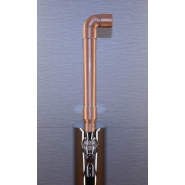 Handmade Beer Tap Handle 3/4" Copper Pipe Elbow Top - Brushed Finish Powder Coated