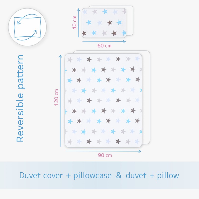 5 Piece Baby Bedding Duvet Pillow with Covers & Jersey