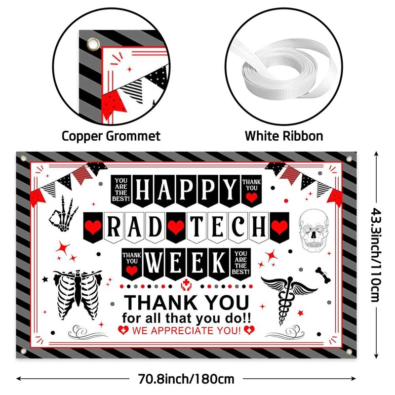 Wollmix Happy Rad Tech Week Decorations Banner - 70.8 x