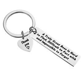 YALLNASL Boss Appreciation Retirement Keychain for Women & Men: 'A Truly Great Boss is Hard to Find' Keyring for Bosses, Supervisor, Leader, Manager