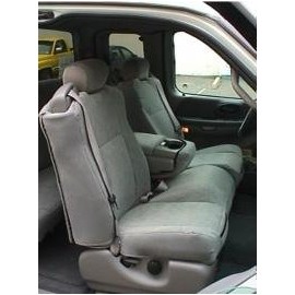 Durafit Seat Covers Made to fit F150 Regular and Super Cab Front Low Back 40/60 Split Seat with Integrated Seat Belts and Opening Console Exact Fit Seat Covers Gray Auto Velour,