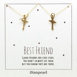 ballerina necklace,Ballerina Dancer Ballet Dance Pendant Necklace, Best friend necklace for 2 girls, BFF Necklace, friendship necklace for 2, gold dainty necklace, Christmas gift
