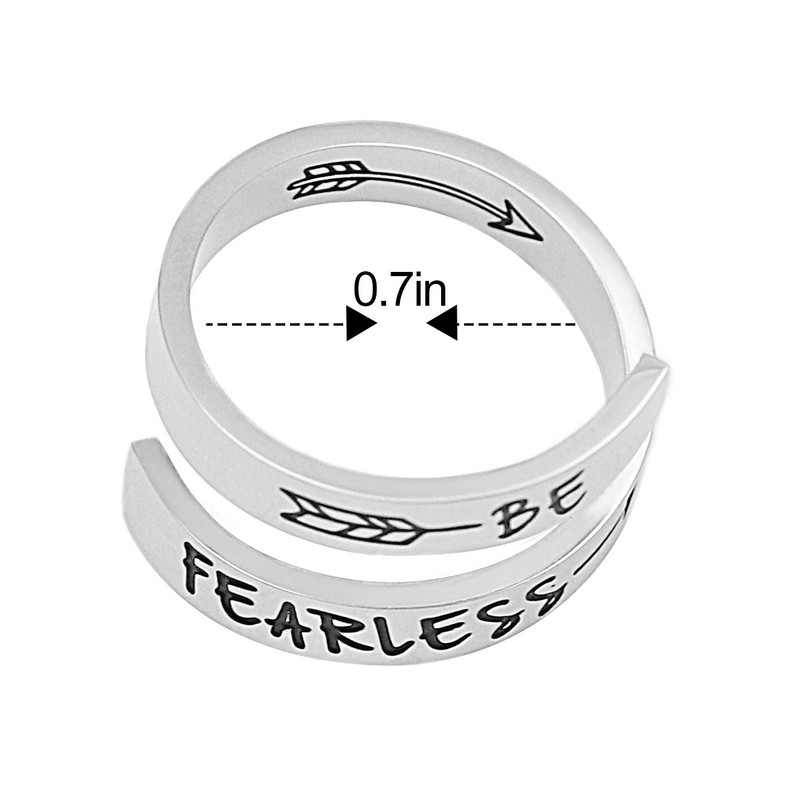 Gleamart Inspirational Ring Stainless Steel Engraved Ring Gift Be Fearless