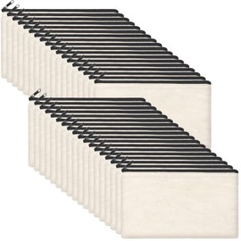 ZeeDix Canvas Pouch- Multi-purpose Cosmetic Bag with Zipper, DIY Craft Canvas Pencil Case Blank Makeup Bags Bulk Travel Toiletry Bag for Boys & Girls (8.3 x 5 inches), 36pcs Beige bags, Daily Use