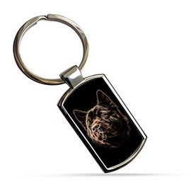 Fractal Artworks American Akita Keyring with Stunning Fractal Art Design.