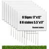 WENWELL 8-Pack Blank Yard Signs with Stakes: Writable Corrugated Plastic White Signs for Garage Sales, Weddings, Parties, and Beyond