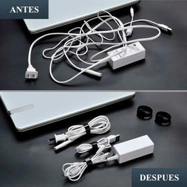 Ataduras Gestión de Cable Cinchos de Tela Ties Ajustables Bridas Ordenador Sujeta Cables Reutilizables Correas Gancho y Bucle Organizador Hogar Oficina 50pzs