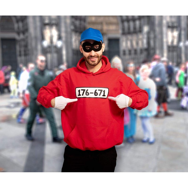 Shirtgeil Panzerknacker Bandits Costume Hoodie + Hat + Mask +