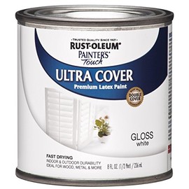 Rust-Oleum 1992730-6PK Painter's Touch Latex Paint, Half Pint, Gloss White, 8 Fl Oz (Pack of 6)