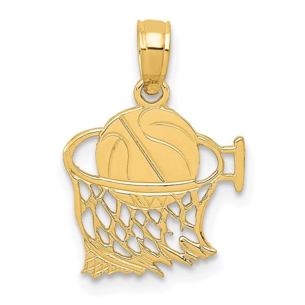 The Black Bow 14k Yellow Gold Small Basketball in Net