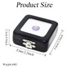 2Pcs Black Square PU Leather Gemstone Display Case with Clear