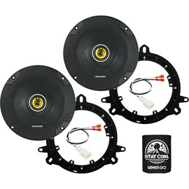 KICKER Speakers 6.5 inch for Subaru Forester 2019-2024 Upgrade Kit - Pair of CS Series with Adapters and Harness, Coaxial 6 1/2 Car Audio Rear Door Speaker CSC654, 46CSC654