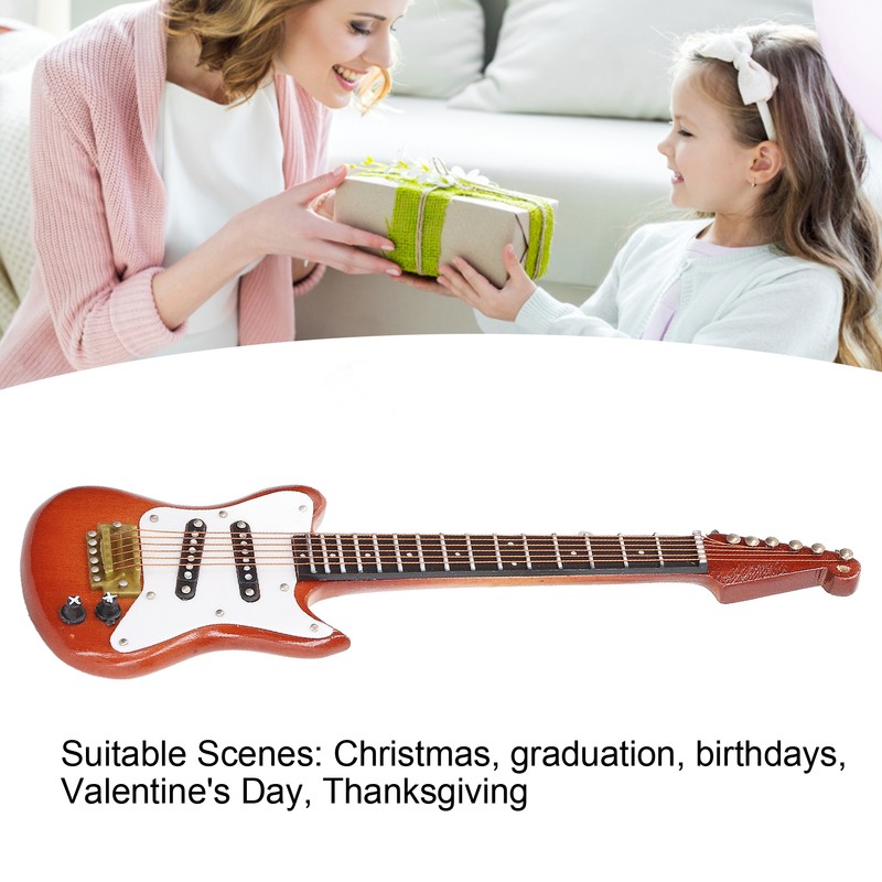 5.9in Mini Guitar Model Delicate Miniature Musical Instrument Guitar Model