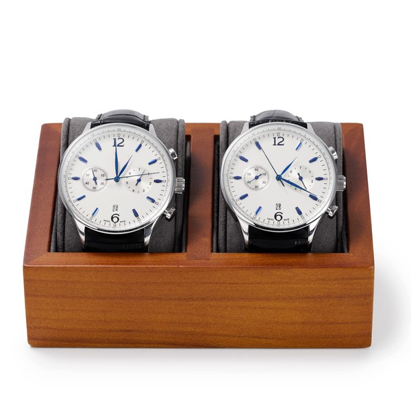 Oirv Solid Wood Double Watch Display Stand Showcase Jewelry Stand