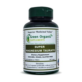 Magnesium Taurate, High Absorbable, 90 VCaps, Non-GMO, Vegan, & Gluten Free, Made with Organic, Wild-Crafted, and Natural Ingredients (Single)
