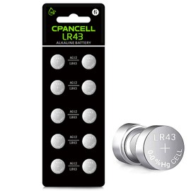 CPANCELL AG12 Battery 386 sr43 Battery L1142 Battery LR43 D386 L1142 D301 186 SR43 1.5v Alkaline Button Batteries (10 Count)