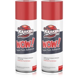 KRAKEN BOND Wow! Spray Adhesive Activator(2X6.76 Oz.) - Cyanoacrylate Super Glue Accelerator Spray for Plastic, Metal, Wood & PVC, CA Glue Activator | 2 Pack