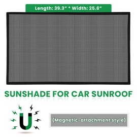 BWBWND Car Window Shade, 25.6"×39.4" UV Protection Auto Sunroof Sunshade with Magnet, Breathable Mesh Vehicle Sunroof Shade Cover for UV Rays and Sun Glare, Car Accessories