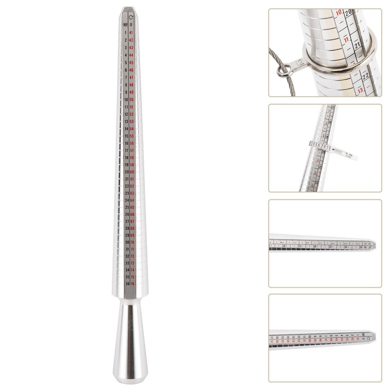 Jewelry Ring Mandrel Sizer Gauge Tools Set, Stainless Steel Ring