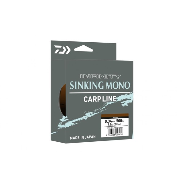 Daiwa Infinity Sinking Mono, 0,37mm, 10,10kg, 22,0lb, 790m, Braun, Monofile