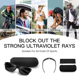 Hemens Polarised Sports Glasses Sunglasses Men's Cycling Glasses Women with UV400 Protection for Driving Running Cycling Fishing Golf Sunglasses