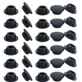 EASYEAH 30PCS Rubber Plugs for Round Holes - 3/8"(10mm) Black Snap in Locking Hole Plugs, Rubber Hole Plugs for Automotive, Industrial & Furniture Waterproof Sealing Round Silicone Stopper