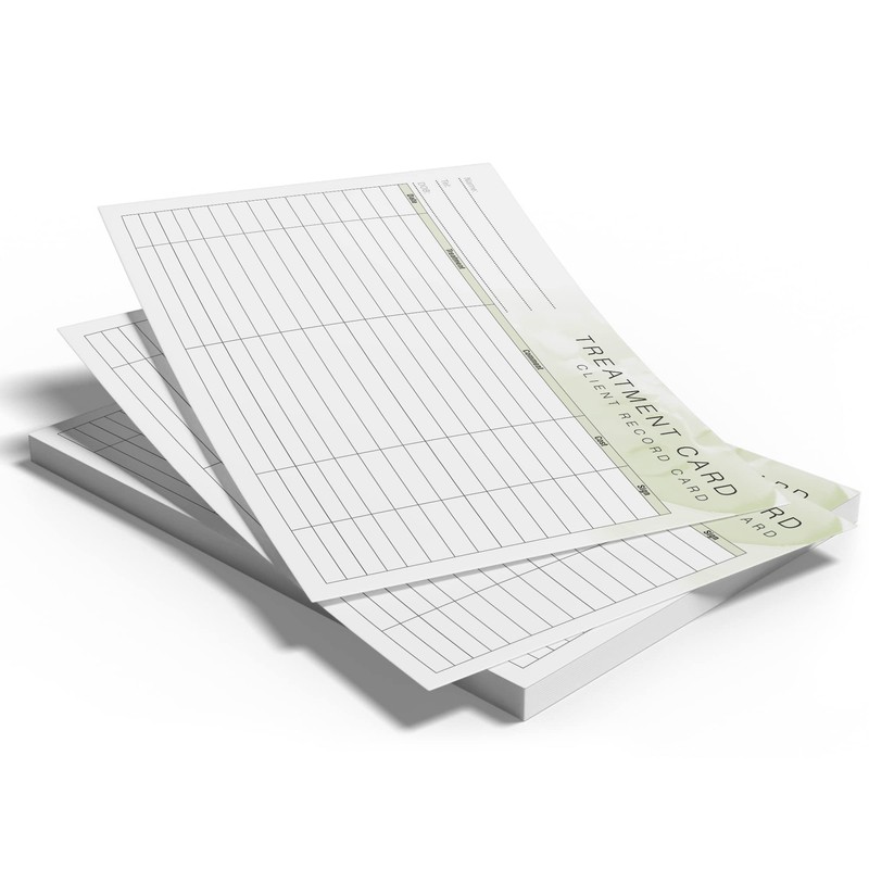 Generic Treatment Additional Client Record Card for Nails, Beauty, Hair