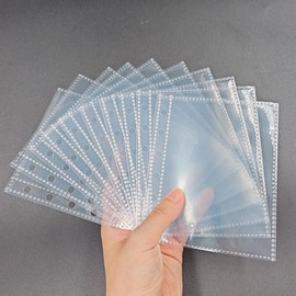 Winuin A7 Refill Sticker Book Base m6 Mini 6 Hole Sticker Base Transparent Peel Paper Removable Binder Double-Sided Pockets Otaku Activity Goods (Refill 10 sheets)