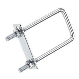 TOP-VIGOR 2 sets M8 Square U-Bolts, 50mm Inner Width 150mm Length Steel U-Bolts with Nut, Plate, Washer for Building Installations Mechanical Parts Connection Cehicles Ships