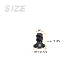 METALLIXITY Phillips Flat Head Screws (M2 x 4mm) 150Pcs, Carbon Steel Machine Screws - for Glasses Watch and Other Small Electronics, Black