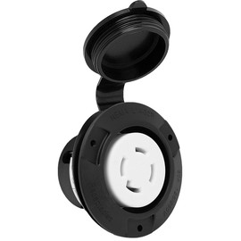 Nema L14-30R Flanged Outlet with Waterproof Cover, 14-30R Lock in 3 Pole 4 Wire 30AMP 125/250V Female Receptacle,ETL Verified Nema L14-30R Outlet Black Color
