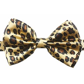 LAfashionist Novelty Mens Adjustable Tuxedo Leopard Design Adjustable Elastic Strap Bowtie