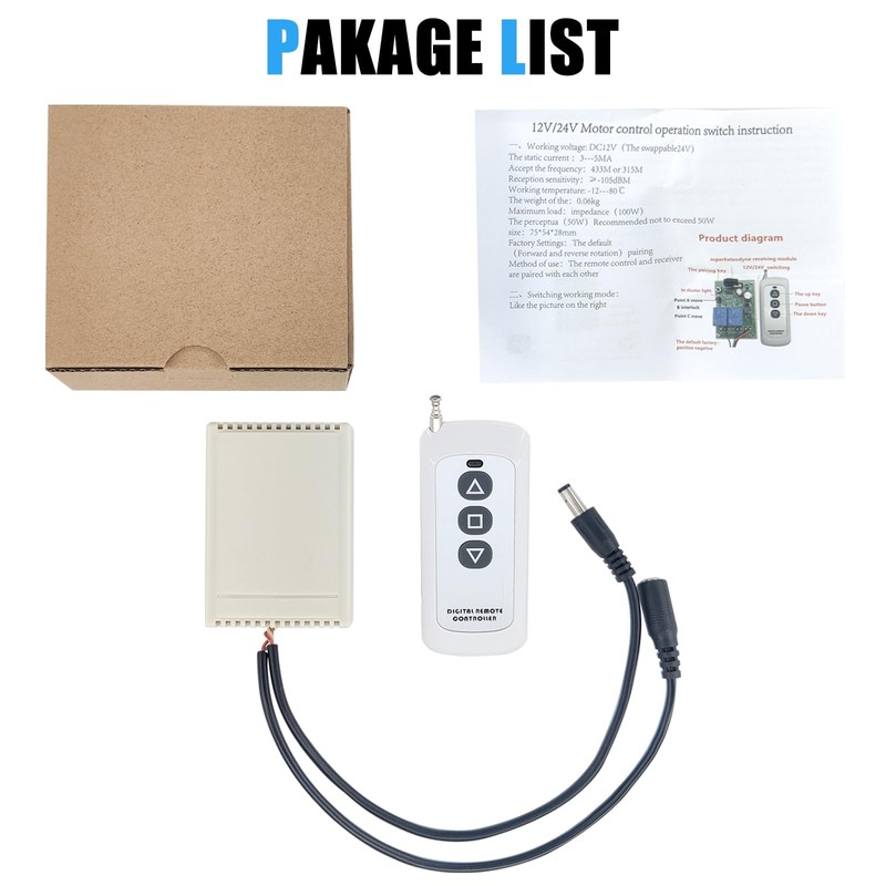 JQDML Linear Actuator Controller for DC 12V/24V Linear Actuator Wireless