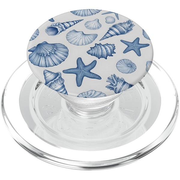 Blue Seashell Summer PopSockets PopGrip for MagSafe