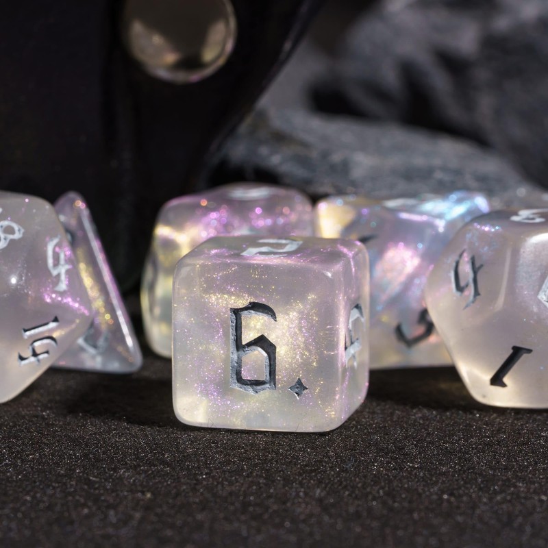 Cusdie 7Pcs/Set DND Dice Set D&D Polyhedral Dice for Dungeons