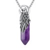 Lattd Raven Necklace with Amethyst 925 Sterling Silver Gothic Crescent