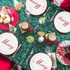 Whaline Merry Christmas Paper Plate Red White Disposable Party Plate