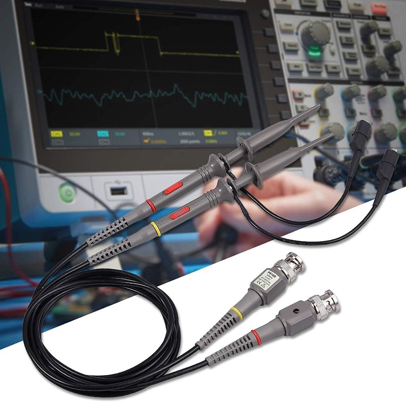 2 Packs Oscilloscope Clip Probes with BNC to Minigrabber Test