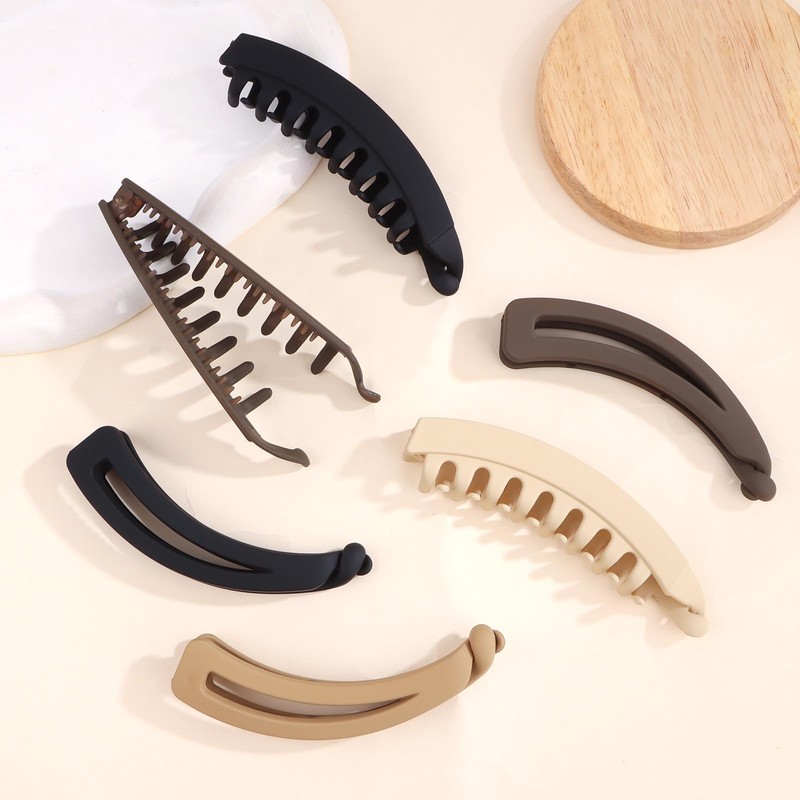 6 PCS Banana Clip Matte Banana Hair Clips for Thin