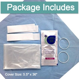 Ultrasound Probe Cover - Transducer Cover Latex-Free Sterile Disposable Large Clear, 5.5"x 36", Individual Packaging (50 pcs)