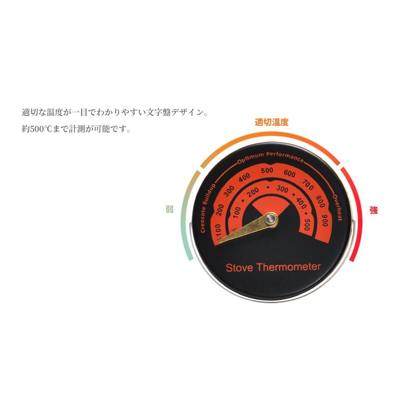 Goods Land GD-STVMAG Magnetic Stove Thermometer Temperature Measurement Wood Stove