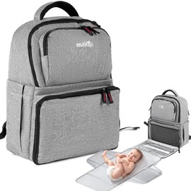 outtip Baby Diaper Bag Backpack,With Detachable Portable Changing Pad, 15 Compartments, Multifunction Bag, Large Capacity Travel Bags for Newborn Boys&Girls