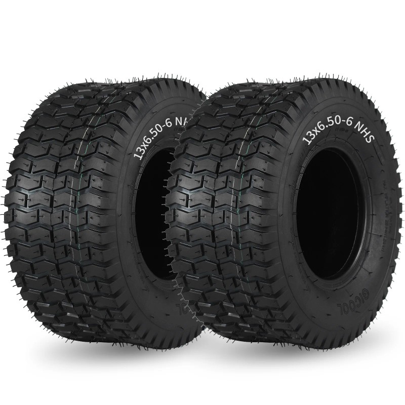 2 Pack 13x6.50-6 Lawn Mower Tubeless Tire, 13x6.5-6 for Tractor