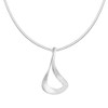Vinani AWS-S Brushed Loop Pendant with Snake Chain Sterling Silver