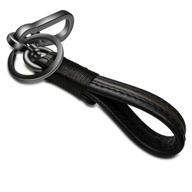 Idakey - Llavero de piel con elegante llavero hecho a mano y anillo de aleación de zinc para organizar llaves para hombres y mujeres, Marrón