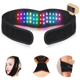 DGQY Cordless Infrared Red Light Therapy for Neck Chin Belt Hot Compress Heating Device Relieve Sore Jaw Muscles Joint Facial Swelling Tightening Lifting Slimming Portable Wearable Wrap Band at Home